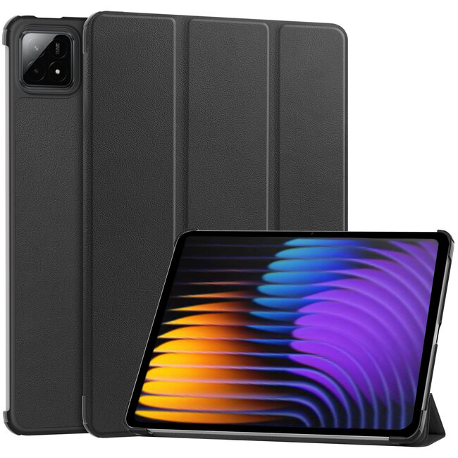Tablet hoes geschikt voor Xiaomi Pad 8 / 8 Pro - Tri-fold hoes met Auto/Wake functie en Magnetische sluiting - Tabletcase - Tablethoesje - Zwart