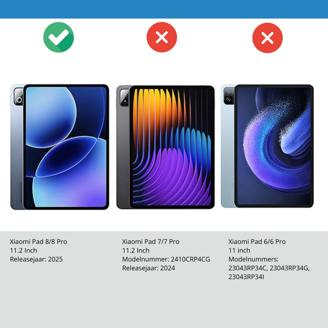 Tablet hoes geschikt voor Xiaomi Pad 8 / 8 Pro - Tri-fold hoes met Auto/Wake functie en Magnetische sluiting - Tabletcase - Tablethoesje - Zwart