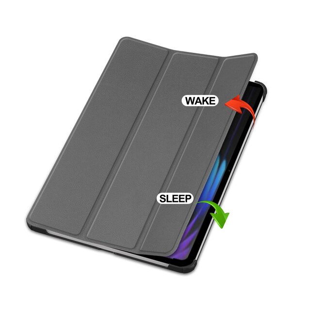 Tablet hoes geschikt voor Xiaomi Pad 8 / 8 Pro - Tri-fold hoes met Auto/Wake functie en Magnetische sluiting - Tabletcase - Tablethoesje - Grijs
