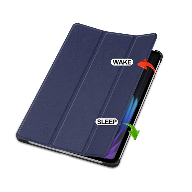 Tablet hoes geschikt voor Xiaomi Pad 8 / 8 Pro - Tri-fold hoes met Auto/Wake functie en Magnetische sluiting - Tabletcase - Tablethoesje - Donker Blauw