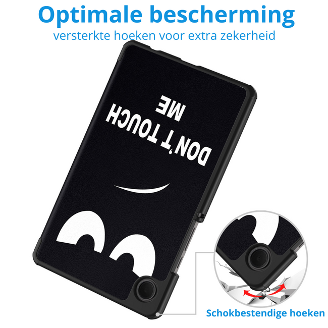 Case2go - Tablet hoes geschikt voor Samsung Galaxy Tab A11 (2025) - Tri-fold hoes met auto/wake functie - 8.7 inch - Don't touch me