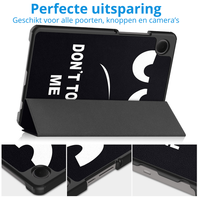 Case2go - Tablet hoes geschikt voor Samsung Galaxy Tab A11 (2025) - Tri-fold hoes met auto/wake functie - 8.7 inch - Don't touch me