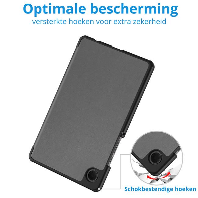 Tablet hoes geschikt voor Samsung Galaxy Tab A11 (2025) - Met Auto/Wake functie  - Tri-Fold Hoes - 8.7 inch - Grijs