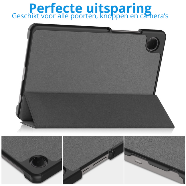 Tablet hoes geschikt voor Samsung Galaxy Tab A11 (2025) - Met Auto/Wake functie  - Tri-Fold Hoes - 8.7 inch - Grijs