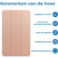 Tablet hoes geschikt voor Samsung Galaxy Tab A11 (2025) - Met Auto/Wake functie  - Tri-Fold Hoes - 8.7 inch - Rose Gold