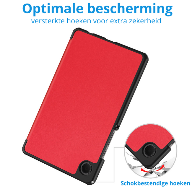 Case2go - Tablet hoes geschikt voor Samsung Galaxy Tab A11 (2025) - Tri-fold hoes met auto/wake functie - 8.7 inch - Rood