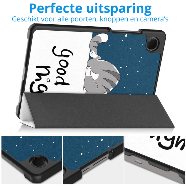 Tablet hoes geschikt voor Samsung Galaxy Tab A11 (2025) - Met Auto/Wake functie  - Tri-Fold Hoes - 8.7 inch - Goodnight