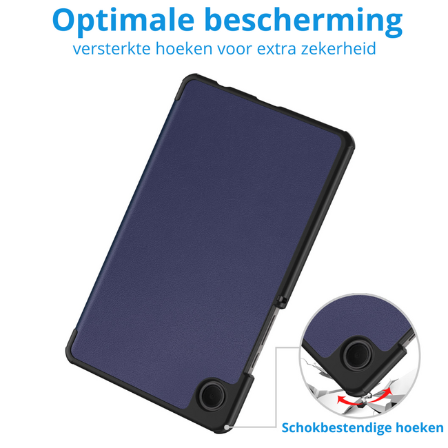 Case2go - Tablet hoes geschikt voor Samsung Galaxy Tab A11 (2025) - Tri-fold hoes met auto/wake functie - 8.7 inch - Blauw