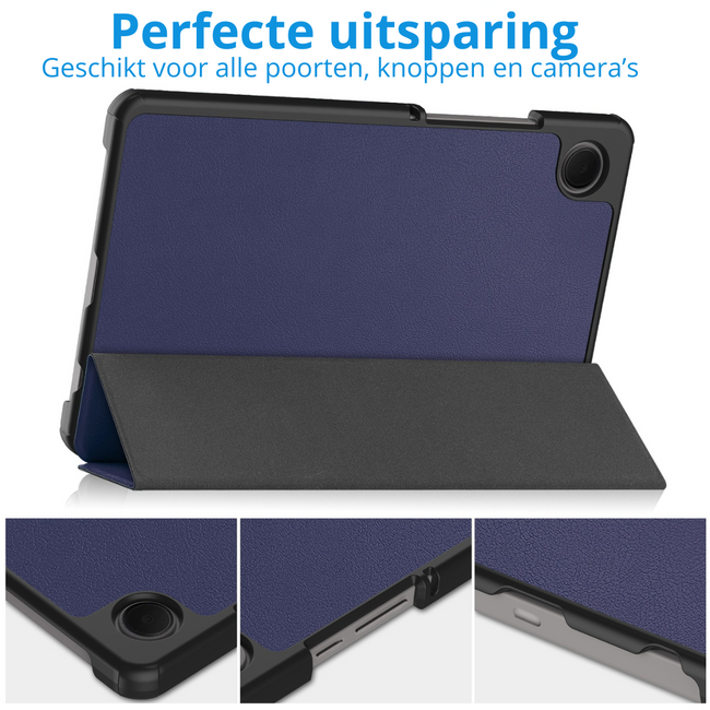Case2go - Tablet hoes geschikt voor Samsung Galaxy Tab A11 (2025) - Tri-fold hoes met auto/wake functie - 8.7 inch - Blauw