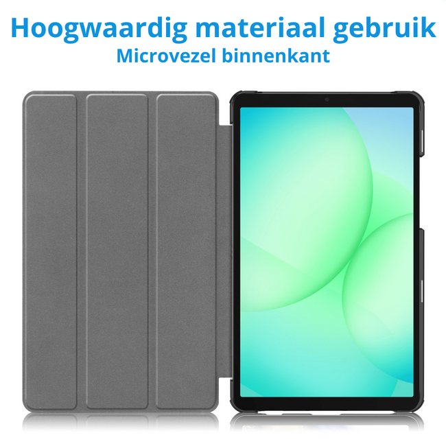Case2go - Tablet hoes geschikt voor Samsung Galaxy Tab A11 (2025) - Tri-fold hoes met auto/wake functie - 8.7 inch - Witte Bloesem