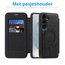 Hoesje geschikt voor Samsung Galaxy S25 Plus - Met Pasjeshouder - Geschikt voor MagSafe - Met magnetische sluiting - Zwart
