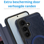 Hoesje geschikt voor Samsung Galaxy S25 - Met Pasjeshouder - Geschikt voor MagSafe - Met magnetische sluiting - Blauw