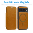 Hoesje geschikt voor Goole Pixel 10/10 Pro - Met Pasjeshouder - Geschikt voor MagSafe - Met magnetische sluiting - Licht Bruin