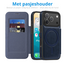 Hoesje geschikt voor iPhone 17 Pro - Met Pasjeshouder - Geschikt voor MagSafe - Met magnetische sluiting - Blauw