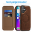 Hoesje geschikt voor iPhone 17 - Met Pasjeshouder - Geschikt voor MagSafe - Met magnetische sluiting - Donker Bruin