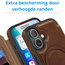 Hoesje geschikt voor iPhone 17 - Met Pasjeshouder - Geschikt voor MagSafe - Met magnetische sluiting - Donker Bruin