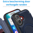 Hoesje geschikt voor iPhone 17 - Met Pasjeshouder - Geschikt voor MagSafe - Met magnetische sluiting - Blauw