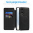 Hoesje geschikt voor Samsung Galaxy S25 Edge - Met Pasjeshouder - Geschikt voor MagSafe - Met magnetische sluiting - Zwart