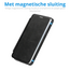 Hoesje geschikt voor Samsung Galaxy S25 Edge - Met Pasjeshouder - Geschikt voor MagSafe - Met magnetische sluiting - Zwart
