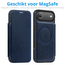Hoesje geschikt voor iPhone 17 Air - Met Pasjeshouder - Geschikt voor MagSafe - Met magnetische sluiting - Blauw