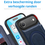 Hoesje geschikt voor iPhone 17 Air - Met Pasjeshouder - Geschikt voor MagSafe - Met magnetische sluiting - Blauw