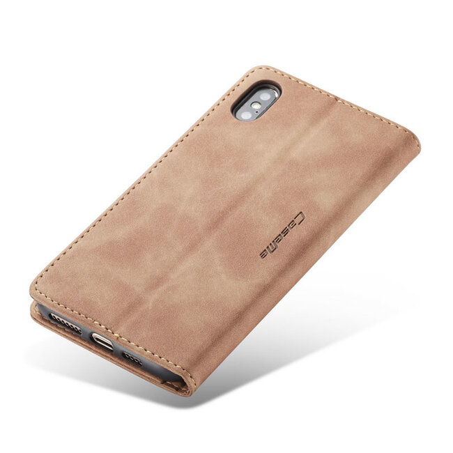 CaseMe - Hoesje geschikt voor Apple iPhone X / XS - Wallet Book Case - Magneetsluiting - Licht Bruin
