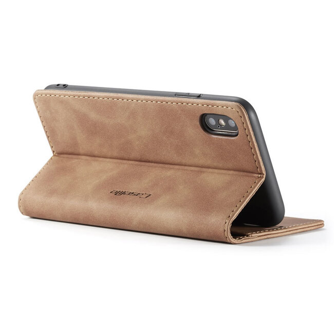 CaseMe - Hoesje geschikt voor Apple iPhone X / XS - Wallet Book Case - Magneetsluiting - Licht Bruin