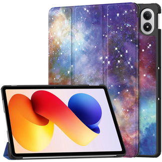 Hoozey Hoozey - Tablet hoes geschikt voor Xiaomi Redmi Pad 2 Pro 2025 - Tri-fold hoes met Auto/Wake Functie en magneetsluiting - 12.1 inch - Galaxy