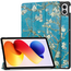 Tablet hoes geschikt voor Xiaomi Redmi Pad 2 Pro 2025 - Tri-fold hoes met Auto/Wake Functie en magneetsluiting - 12.1 inch - Witte Bloesem