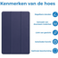 Tablet hoes geschikt voor Xiaomi Redmi Pad 2 Pro 2025 - Tri-fold hoes met Auto/Wake Functie en magneetsluiting - 12.1 inch - Donker Blauw