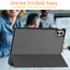 Hoozey - Tablet hoes geschikt voor Xiaomi Redmi Pad 2 Pro 2025 - Tri-fold hoes met Auto/Wake Functie en magneetsluiting - 12.1 inch - Grijs