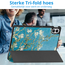 Tablet hoes geschikt voor Xiaomi Redmi Pad 2 Pro 2025 - Tri-fold hoes met Auto/Wake Functie en magneetsluiting - 12.1 inch - Witte Bloesem
