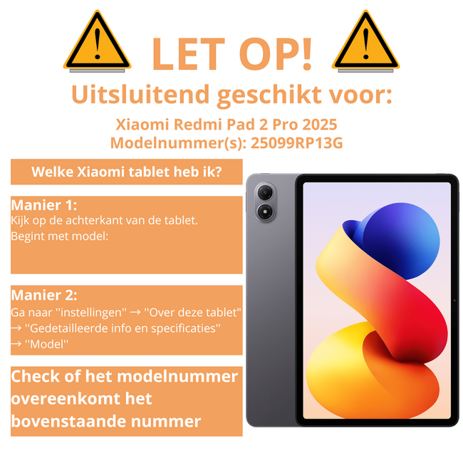 Hoozey - Tablet hoes geschikt voor Xiaomi Redmi Pad 2 Pro 2025 - Tri-fold hoes met Auto/Wake Functie en magneetsluiting - 12.1 inch - Zwart