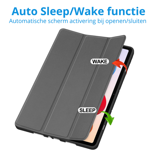 Tablet hoes geschikt voor Xiaomi Redmi Pad 2 Pro - Tri-Fold hoes met Auto/Wake functie en Magnetische sluiting - Met Pencil Houder - Grijs