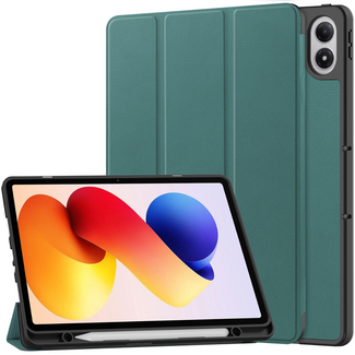 Case2go Tablet hoes geschikt voor Xiaomi Redmi Pad 2 Pro - Tri-Fold hoes met Auto/Wake functie en Magnetische sluiting - Met Pencil Houder - Donker Groen