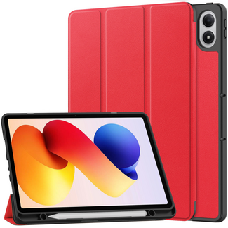 Case2go Tablet hoes geschikt voor Xiaomi Redmi Pad 2 Pro - Tri-Fold hoes met Auto/Wake functie en Magnetische sluiting - Met Pencil Houder - Rood
