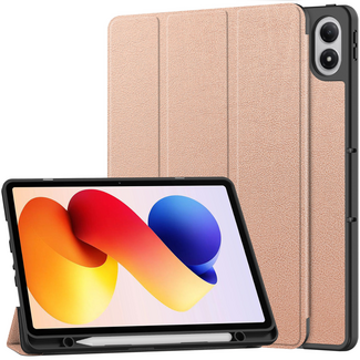 Case2go Tablet hoes geschikt voor Xiaomi Redmi Pad 2 Pro - Tri-Fold hoes met Auto/Wake functie en Magnetische sluiting - Met Pencil Houder - Rose Goud