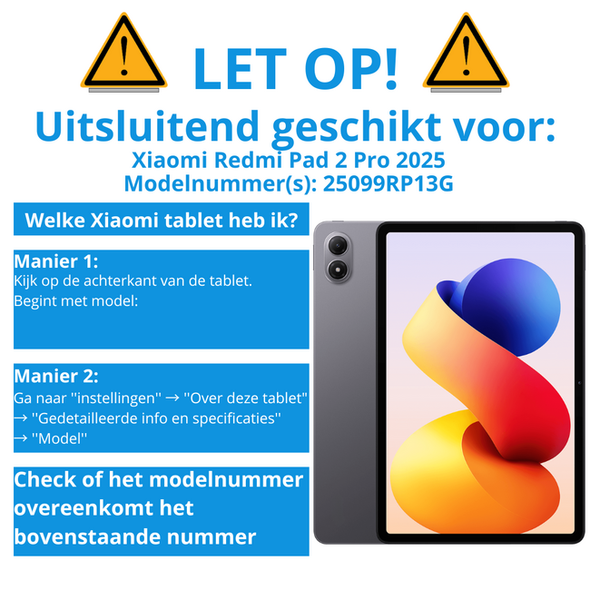 Tablet hoes geschikt voor Xiaomi Redmi Pad 2 Pro - Tri-Fold hoes met Auto/Wake functie en Magnetische sluiting - Met Pencil Houder - Rose Goud