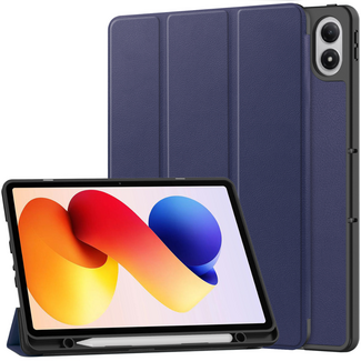 Case2go Tablet hoes geschikt voor Xiaomi Redmi Pad 2 Pro - Tri-Fold hoes met Auto/Wake functie en Magnetische sluiting - Met Pencil Houder - Donker Blauw