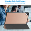 Case2go - Tablet hoes geschikt voor Samsung Galaxy Tab S11 (2025) - 11 Inch - Tri-Fold Book Case - Auto/Wake functie - Rosegoud