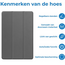 Case2go - Tablet hoes geschikt voor Samsung Galaxy Tab S11 (2025) - 11 Inch - Tri-Fold Book Case - Auto/Wake functie - Grijs