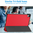 Case2go - Tablet hoes geschikt voor Samsung Galaxy Tab S11 (2025) - 11 Inch - Tri-Fold Book Case - Auto/Wake functie - Rood