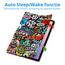 Case2go - Tablet hoes geschikt voor Samsung Galaxy Tab S11 (2025) - 11 Inch - Tri-Fold Book Case - Auto/Wake functie - Graffiti