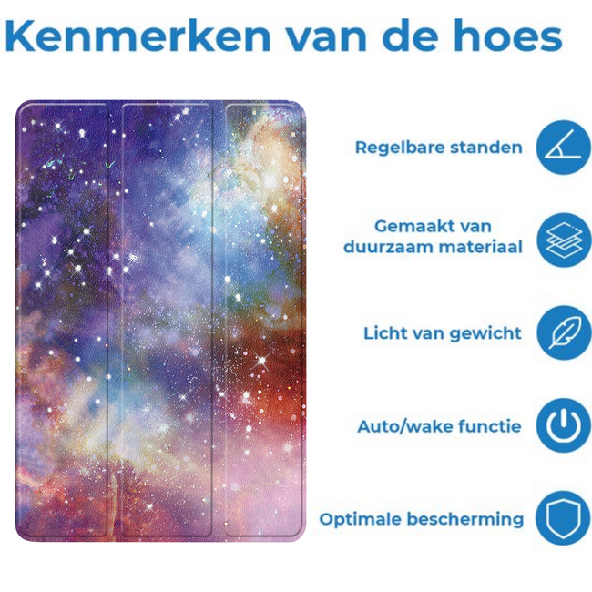 Case2go - Tablet hoes geschikt voor Samsung Galaxy Tab S11 (2025) - 11 Inch - Tri-Fold Book Case - Auto/Wake functie - Galaxy