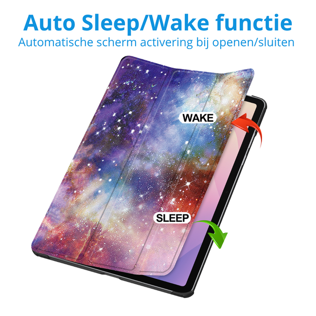 Case2go - Tablet hoes geschikt voor Samsung Galaxy Tab S11 (2025) - 11 Inch - Tri-Fold Book Case - Auto/Wake functie - Galaxy