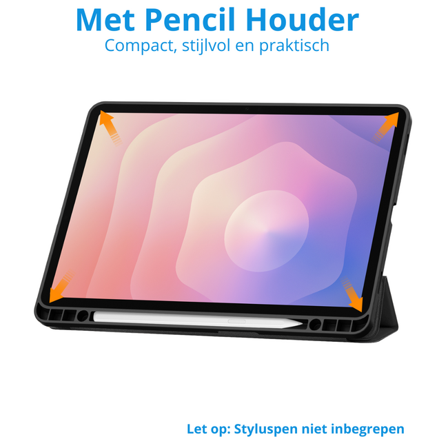 Case2go - Tablet hoes geschikt voor Samsung Galaxy Tab S11 (2025) - 11 Inch - Tri-fold hoes met Auto/Wake functie en Magnetische sluiting - TPU Cover Met Pencil Houder - Groen