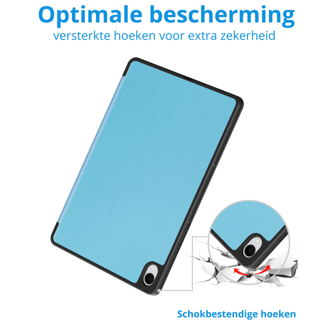 Case2go - Tablet hoes geschikt voor Samsung Galaxy Tab S11 (2025) - 11 Inch - Tri-fold hoes met Auto/Wake functie en Magnetische sluiting - TPU Cover Met Pencil Houder - Licht Blauw