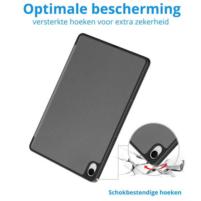 Case2go - Tablet hoes geschikt voor Samsung Galaxy Tab S11 (2025) - 11 Inch - Tri-fold hoes met Auto/Wake functie en Magnetische sluiting - TPU Cover Met Pencil Houder - Grijs