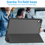 Case2go - Tablet hoes geschikt voor Samsung Galaxy Tab S11 (2025) - 11 Inch - Tri-fold hoes met Auto/Wake functie en Magnetische sluiting - TPU Cover Met Pencil Houder - Grijs
