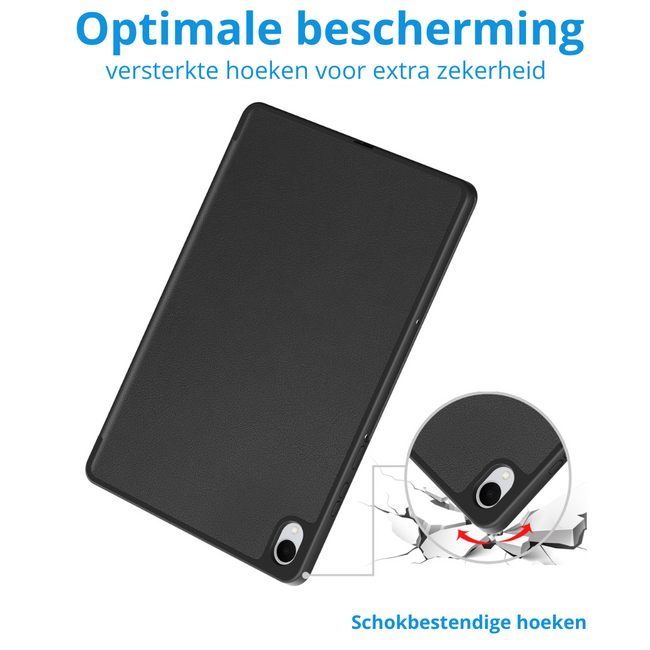 Case2go - Tablet hoes geschikt voor Samsung Galaxy Tab S11 (2025) - 11 Inch - Tri-fold hoes met Auto/Wake functie en Magnetische sluiting - TPU Cover Met Pencil Houder - Zwart